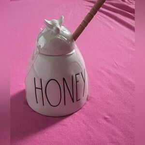 Rae Dunn Ceramic Piece Honey Jar with stick
